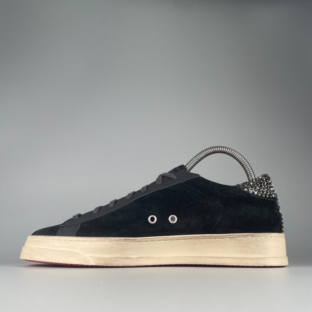 P448 Women's EU 40 US 9-10 Black Suede Sneakers Lace Up Casual Skate Shoes EUC - Picture 7 of 9
